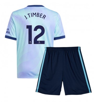 Arsenal Jurrien Timber #12 Tercera Equipación Niños 2024-25 Manga Corta (+ Pantalones cortos)